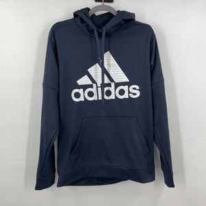 Adidas Climawarm Navy Classic Logo Hoodie Sweatshirt Mens M